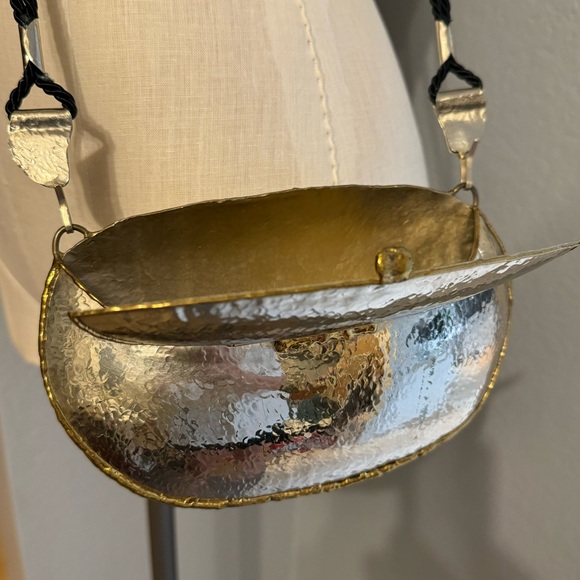 Vintage Luciano Style Mixed Metal Handbag with Rope Straps - Picture 3 of 13